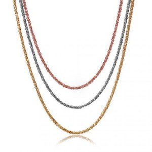 TRI-Color Sterling Silver 925 Chain Necklace